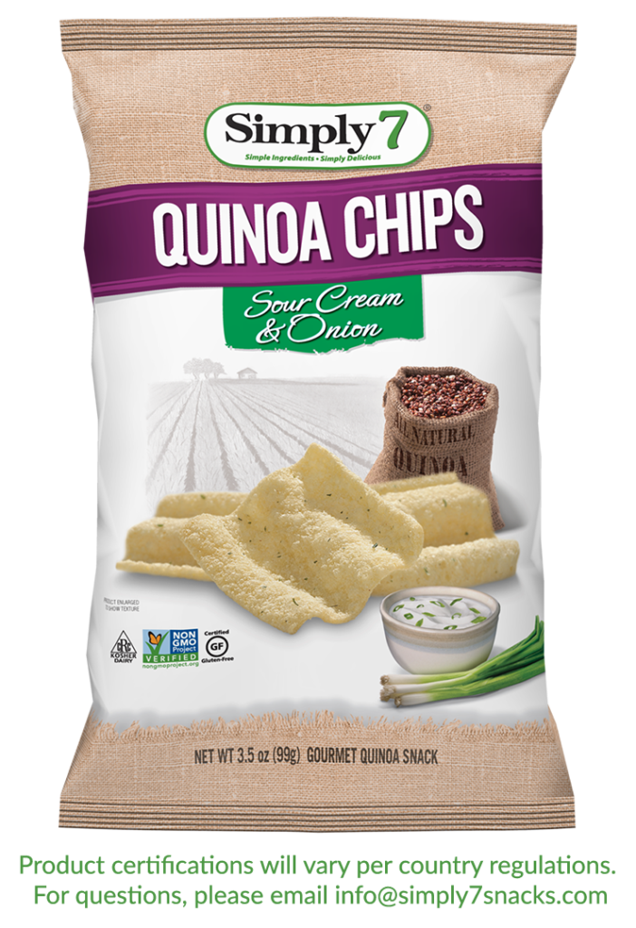 Sour Cream & Onion Quinoa Chips Simply 7 SnacksSimply 7 Snacks
