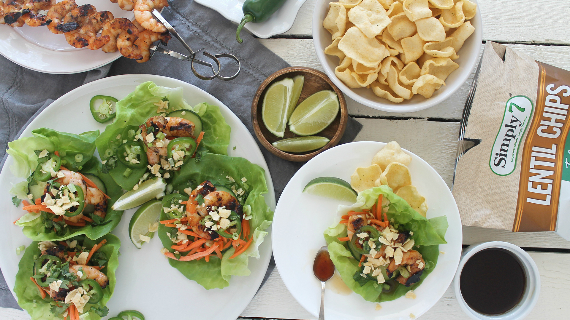 Spicy Asian Shrimp Lettuce Wraps - Simply 7 SnacksSimply 7 Snacks